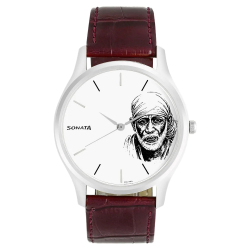 Shirdi Sai Baba White Dial Analog Watch