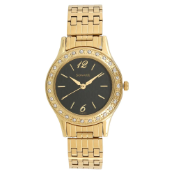 Stardust Black Dial Stainless Steel Strap