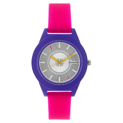 ColorPop Silver Dial Plastic Strap
