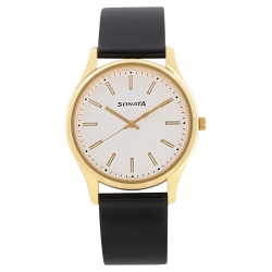Essentials White Dial Analog Watch