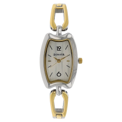 Silver Dial Two Toned Stainless Steel Strap Watch