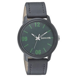 Volt+ Green Dial Leather Strap Watch