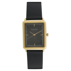 Essentials Black Dial Leather Strap