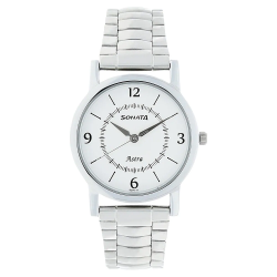 White Dial Silver Stainless Steel Strap Watch
