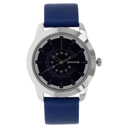 Purple Dial Purple Leather Strap Watch