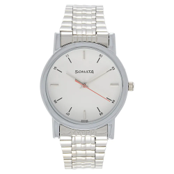 White Dial Silver Stainless Steel Strap Watch