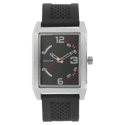 Black Dial Black Plastic Strap Watch