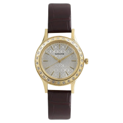 Stardust Silver Dial Leather Strap