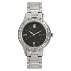 Stardust Black Dial Stainless Steel Strap