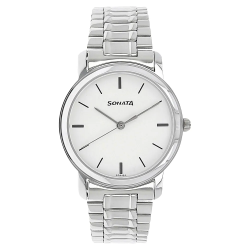White Dial Silver Stainless Steel Strap Watch