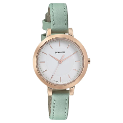 Blush It Up with White Dial Leather Strap Watch