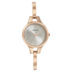 Blush It Up with Silver Dial Stainless Steel Strap Watch