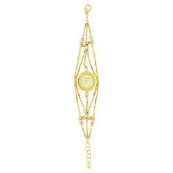 Champagne Dial Golden Metal Strap Watch