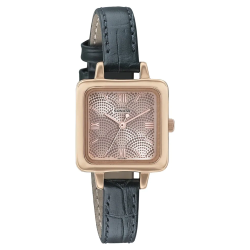 Blush It Up with Rose Gold Dial Leather Strap Watch
