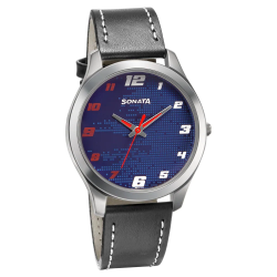 RPM Midnight Blue Dial Leather Strap Watch