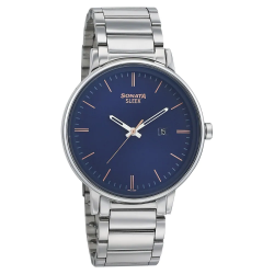 Sleek Blue Dial Analog Watch