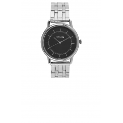 Sleek Black Dial Stainless Steel Strap