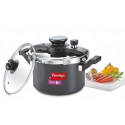 Clip on hard anodised 5 ltr pressure cooker Universal Lid along and glass lid with ladle holder