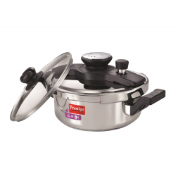 Clip on Stainless Steel 3 ltr pressure cooker Universal Lid along and glass lid with ladle holder
