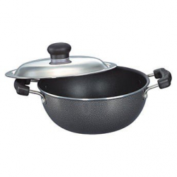 Omega Select Plus Flat Base Kadai 270 mm with SS Lid