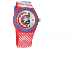 Captain America Red Dial Analog Watch with Red Plastic Strap