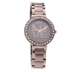Self Expression in Purple Dial Stainless Steel Strap Watch