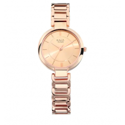 Raga Viva Rose Gold Dial Metal Strap Watch