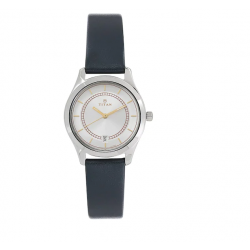 Workwear Watch with White Dial & Leather Strap