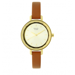 Raga Viva Champagne Dial Leather Strap Watch