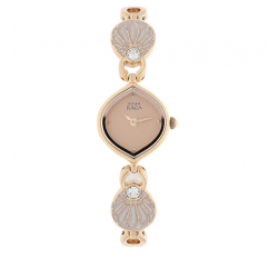 Raga Pink Dial Metal Strap Watch
