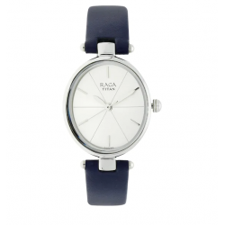 Raga Viva Silver Dial Leather Strap Watch