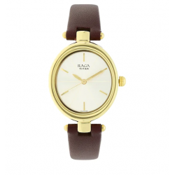 Raga Viva Champagne Dial Leather Strap Watch