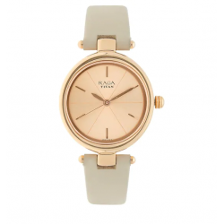 Raga Viva Rose Gold Dial Leather Strap Watch
