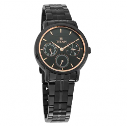 Workwear Watch Black Dial & Stainless Steel Strap