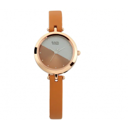 Raga Viva Rose Gold Dial Leather Strap Watch