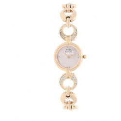 Raga Silver Dial Rose Gold Metal Strap Watch NL2444WM02