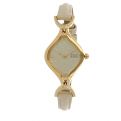 Raga Champagne Dial Leather Strap Watch NL2531YL01