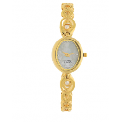 Raga Mother of Pearl Dial Golden Metal Strap Watch NK2511YM02
