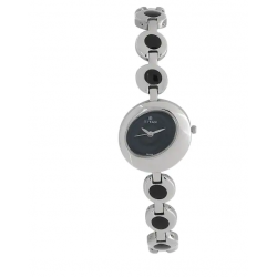 Black Dial Silver Metal Strap Watch NL2485SM02