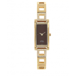 Raga Brown Dial Silver Metal Strap Watch NJ9720YM01A