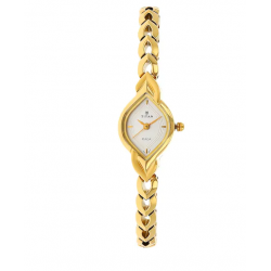 Raga Silver Dial Golden Metal Strap Watch NL2252YM01