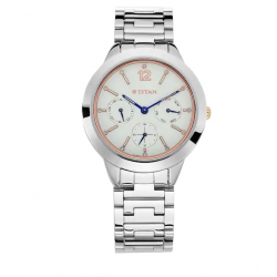 Workwear Watch with White Dial & Stainless Steel Strap NL2588KM01