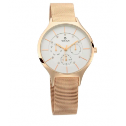 Workwear Watch with White Dial & Metal Strap 95067WM01