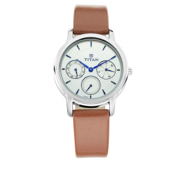 Workwear Watch with White Dial & Leather Strap 2595SL01