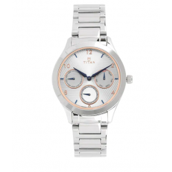 Workwear Watch with White Dial & Stainless Steel Strap 2570SM04