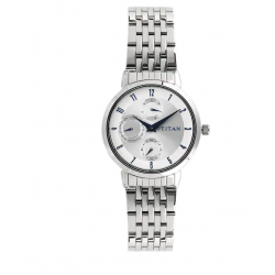 Workwear Watch with White Dial & Stainless Steel Strap 2569SM03