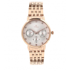 Workwear Watch with Beige Dial & Stainless Steel Strap 2569WM02