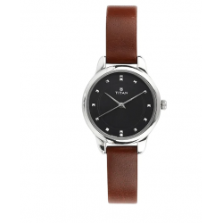 Workwear Watch with Black Dial & Leather Strap NL2481SL07