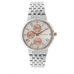 Workwear Watch with Rose Gold Dial & Stainless Steel Strap NK2569KM01
