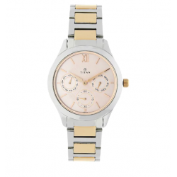 Workwear Watch with Pink Dial & Stainless Steel Strap 2570KM01
